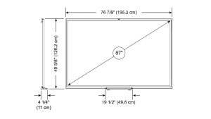 SmartBoard M787 afmetingen