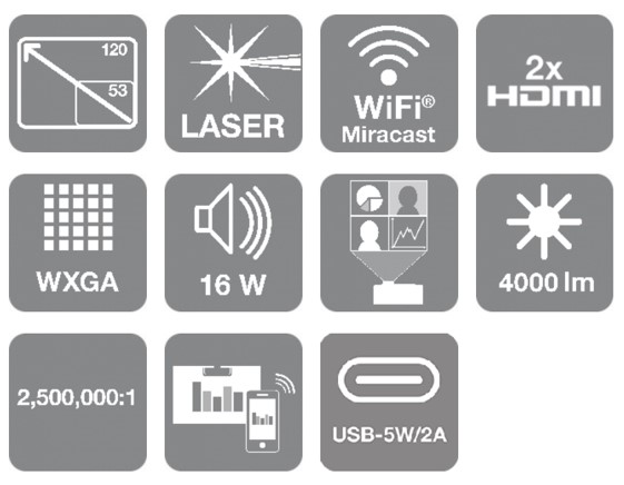 Epson EB-L210SW Specs