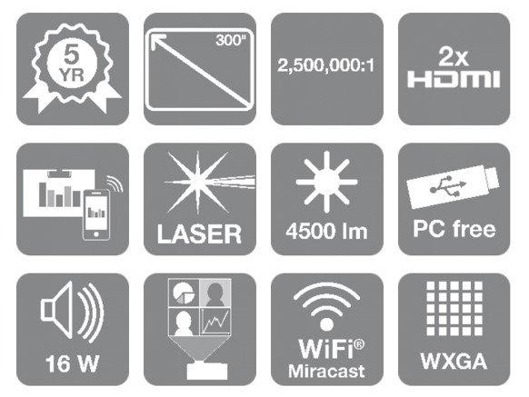 Epson EB-L210W Specs