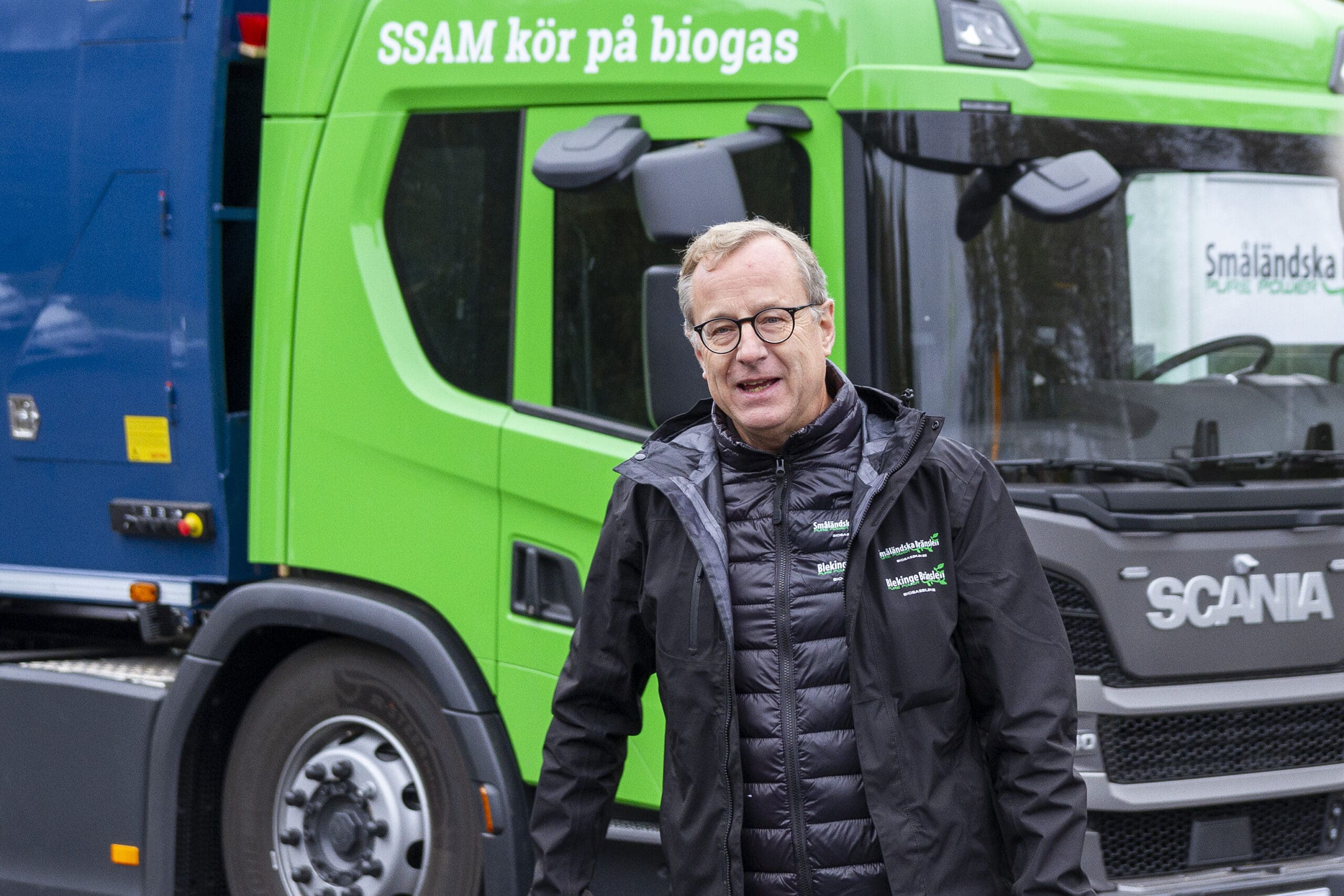 Stefan Hermansson, vd på Småländska bränslen som säljer biogas - det fordonsbränsle som ger allra lägst utsläpp.