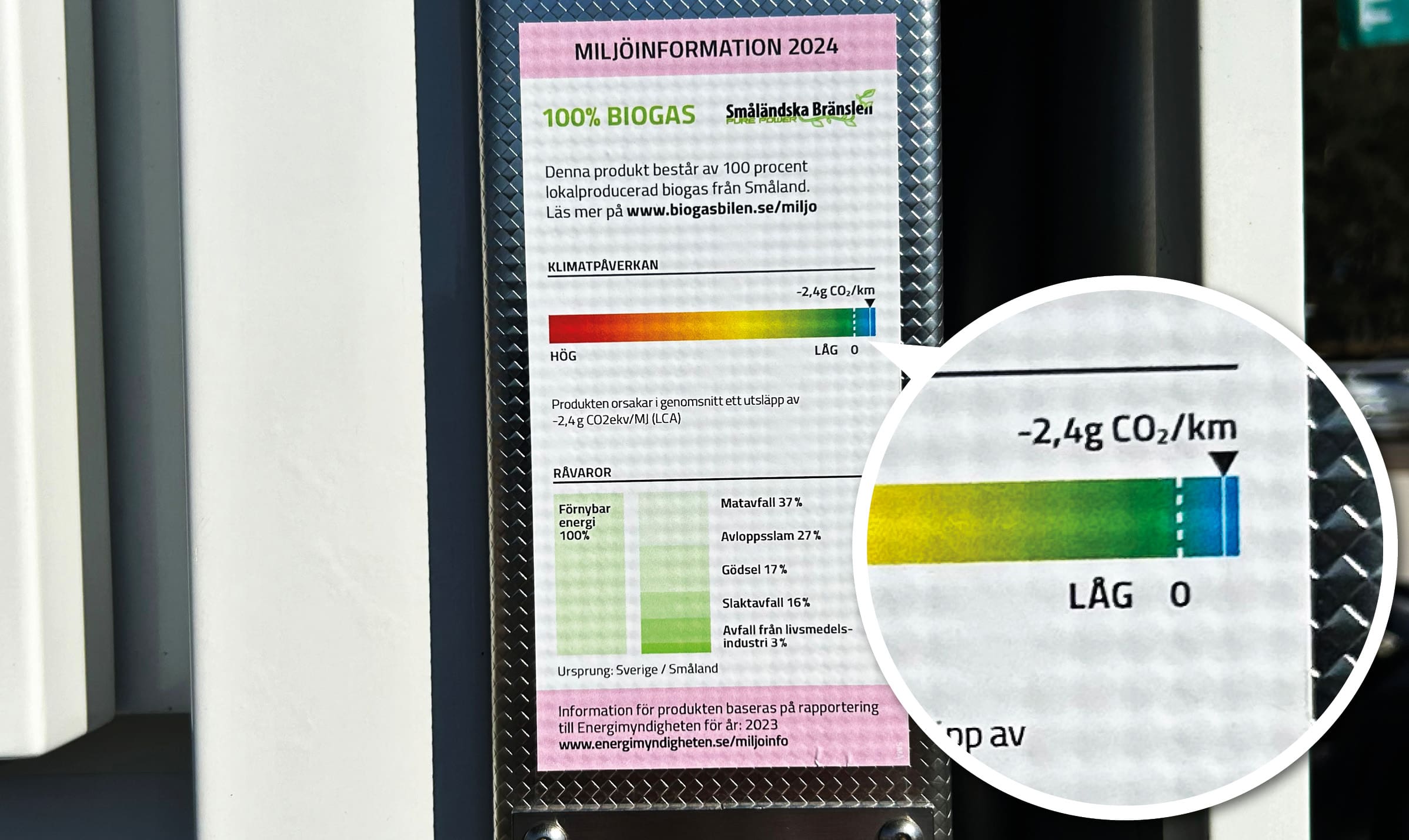 Småländska bränslens biogas minskar utsläppen av koldioxid.