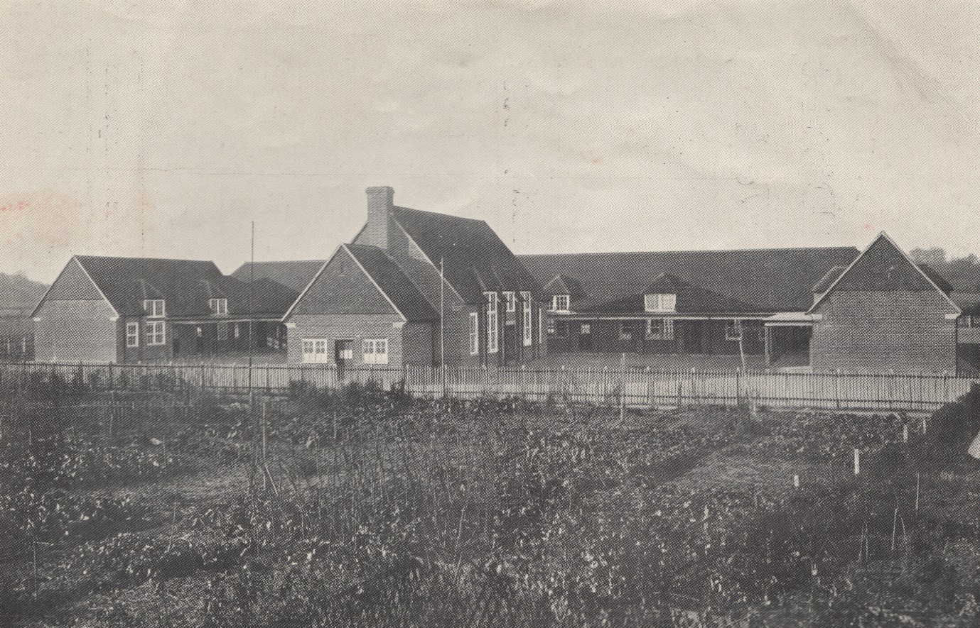 A black and white photo of houses behind a fence Description automatically generated with medium confidence