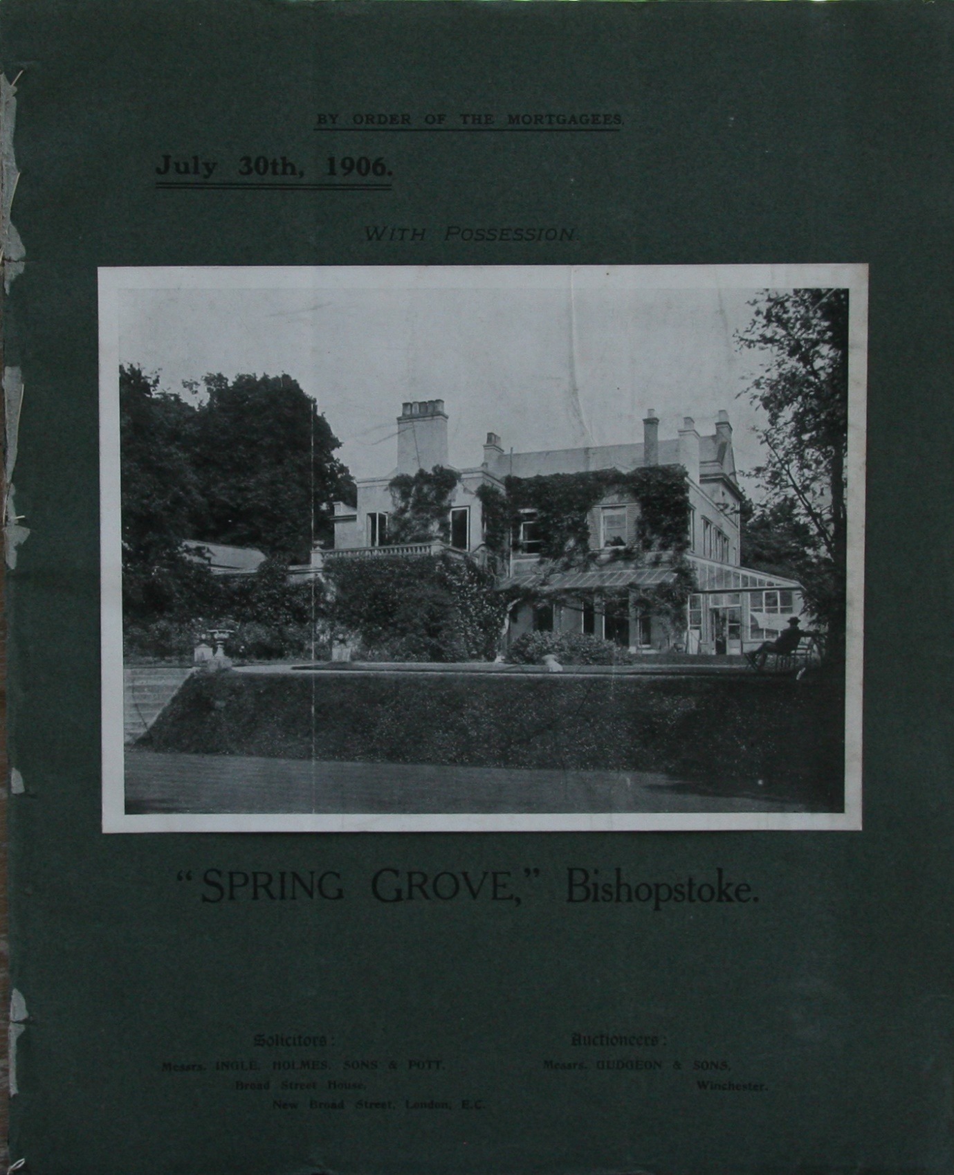Spring Grove, Auction Catalogue 1906 History of Hampshire
