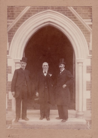 C:\Documents and Settings\Chris\My Documents\My Pictures\Humby History\William Pope & Family\William Pope (centre) possibly at Eastleigh Methodist Church where he layed foundation stone.jpg