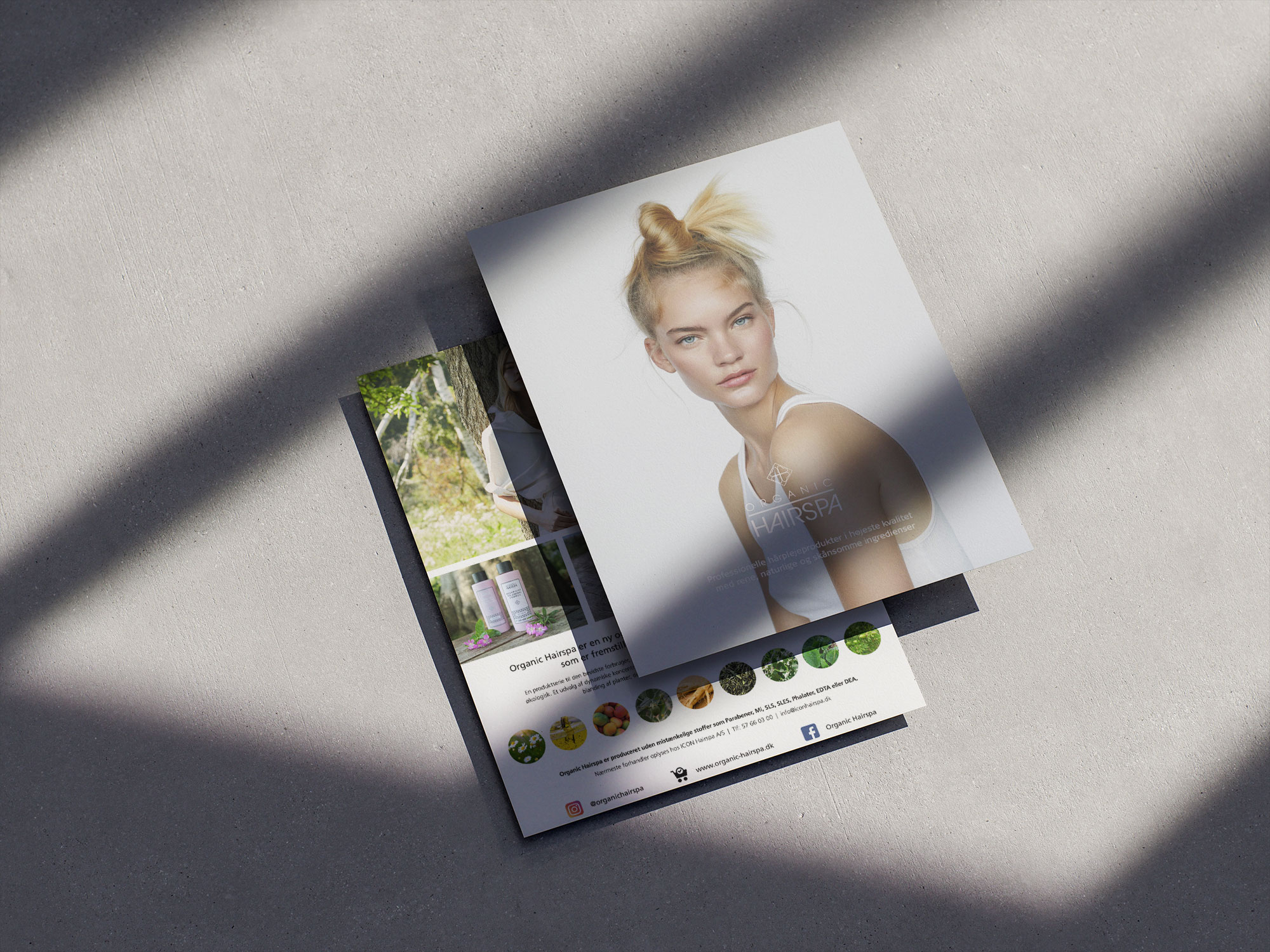 Organic Hairspa brochure og annonce