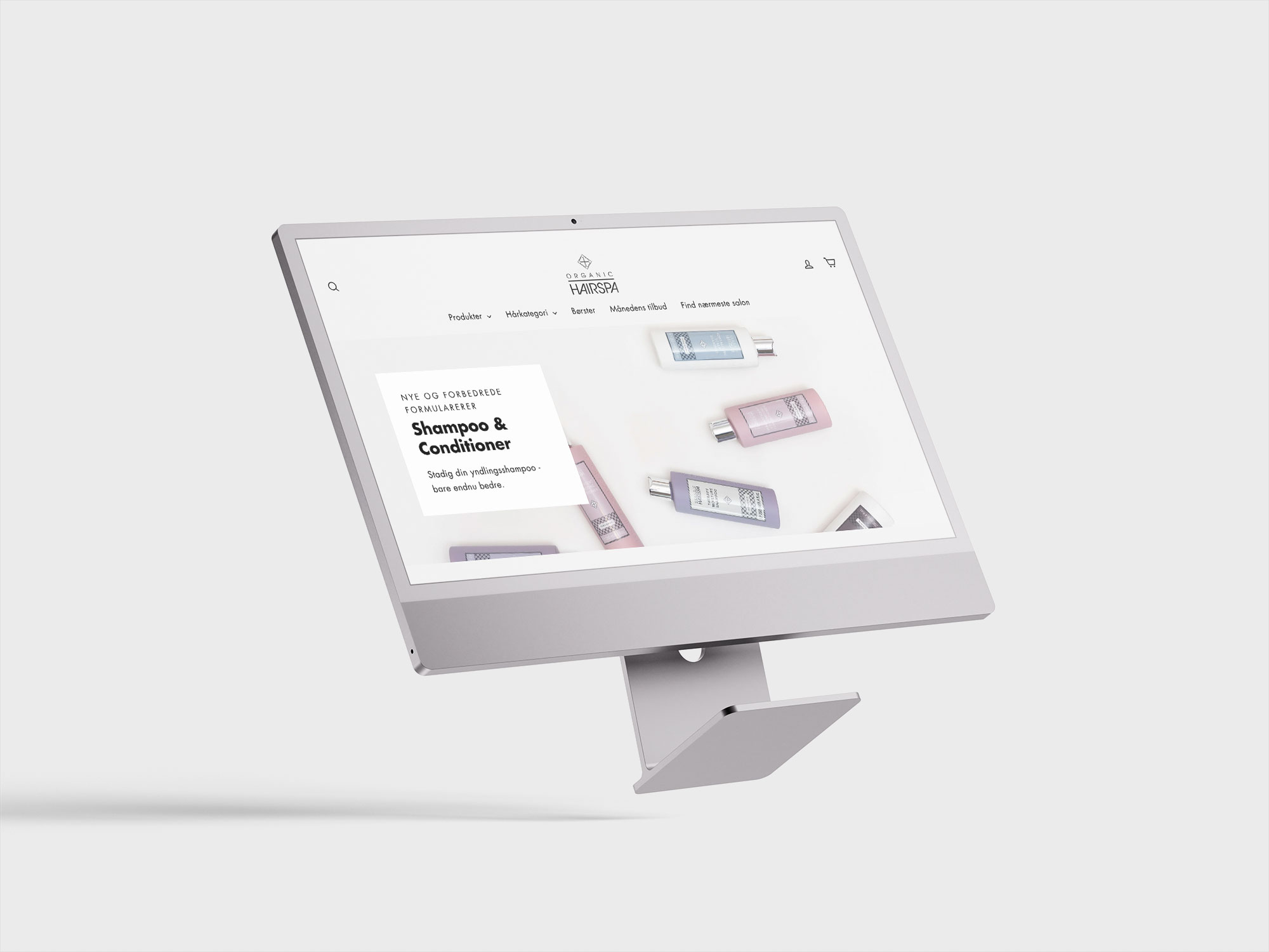 Organic Hairspa website på en iMac