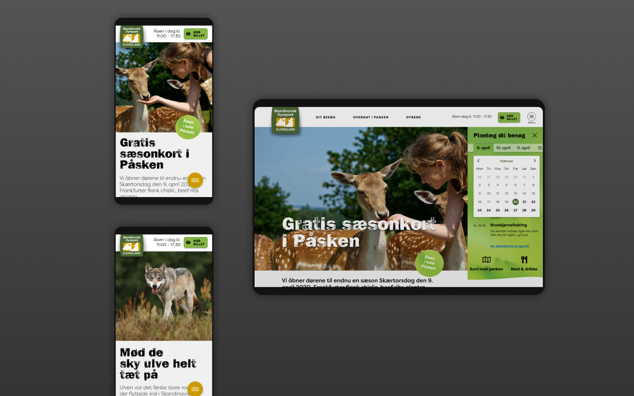 Skandinavis dyrepark forside design