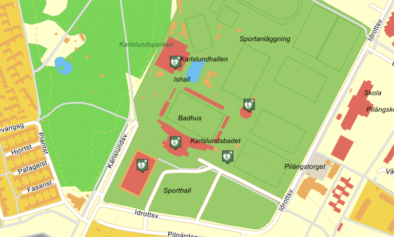 plats för hjärtstartare
