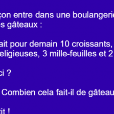 Un petit garçon entre dans une boulangerie
