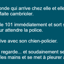 Une femme blonde qui appelle la police