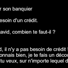 David va demander un credit à son banquier