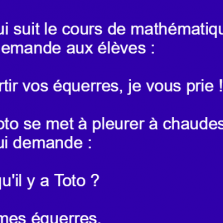 Toto suit le cours de mathématiques