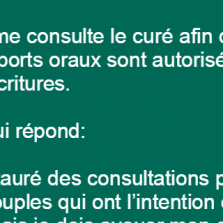 Une femme consulte le curé