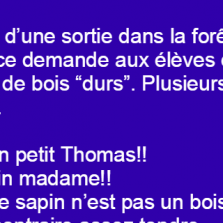 Une institutrice demande de citer les noms des arbres
