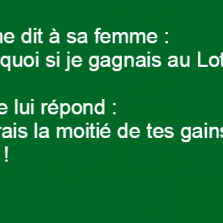 Un homme dit à sa femme