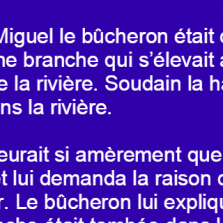 Miguel le bucheron était occupé à couper une branche