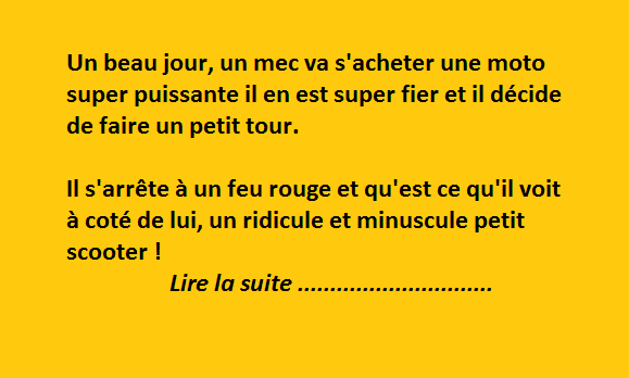 La moto super puissante et le scooter