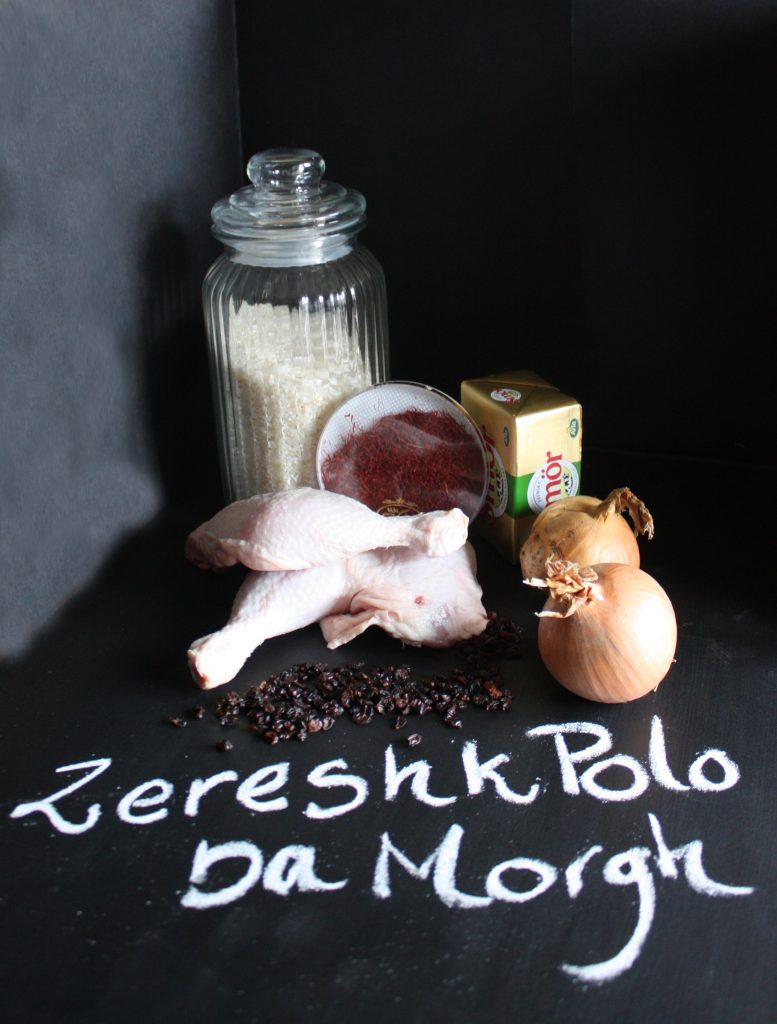 Zereshk Polo Ba Morgh ingredienser med smaker från Iran