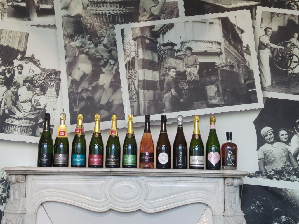 Janisson Baradon - Champagneflaskor i rad på en hylla