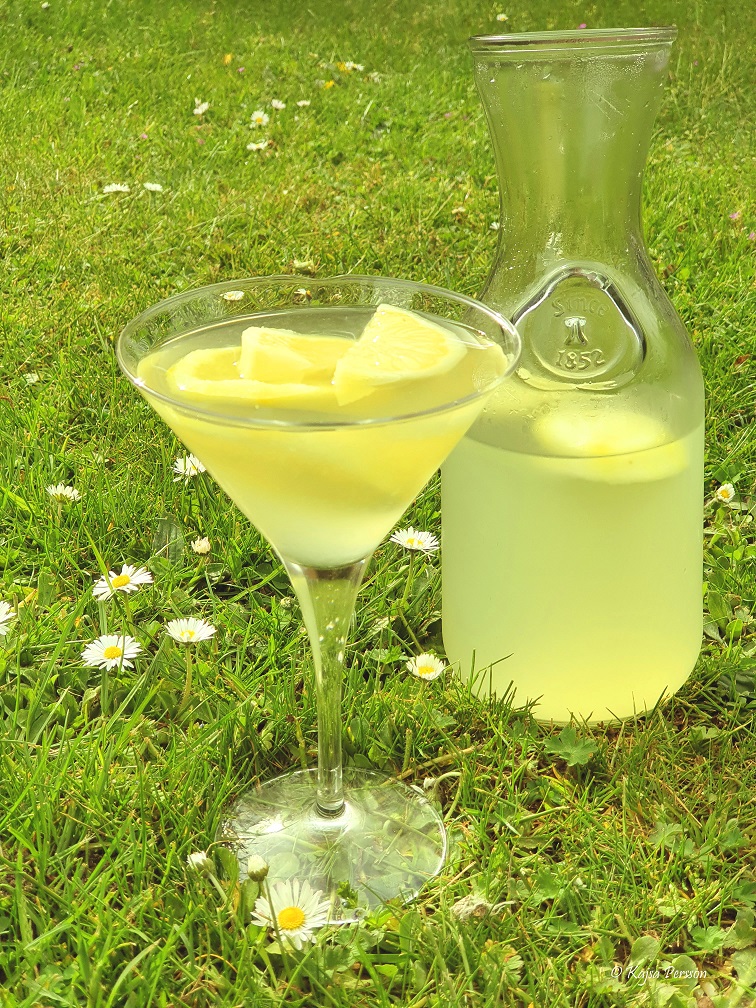 Citron lemonad i gräset