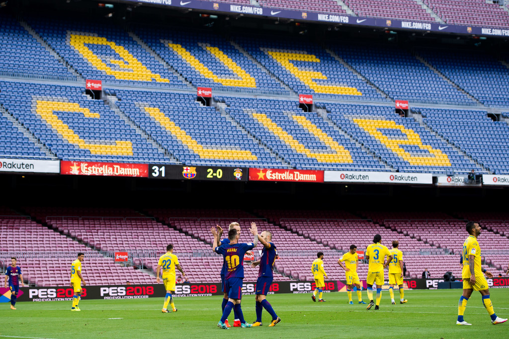 Empty Camp Nou during matchday FC Barcelona v Las Palmas 2017/18 // ALEX CAPARROS GETTY IMAGES EUROPE