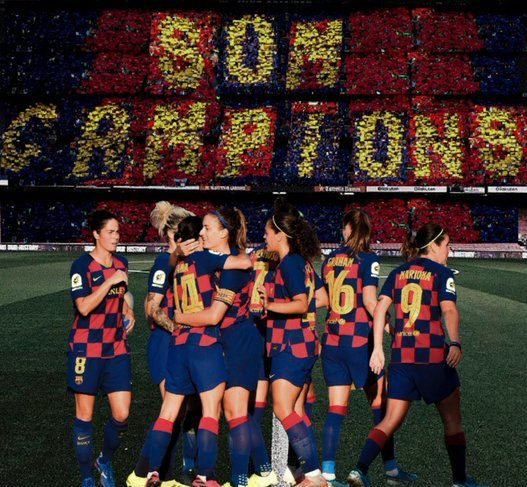 The cover page for May 8, 2020: a photo montage to celebrate Barça Femení's fifth league title / BLAUGRANAGRAM