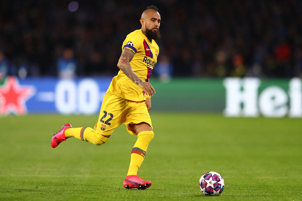Arturo Vidal, during a Champions League fixture against Napoli / GETTY IMAGES EUROPE
