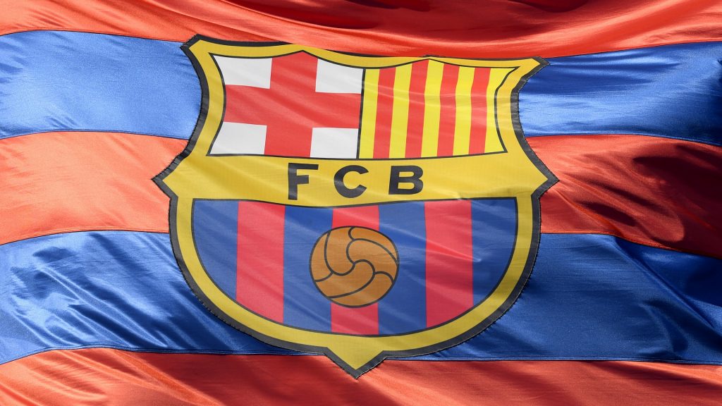 FC Barcelona's logo, on a flag / Creator: Mike Hewitt | Credit: Getty Images