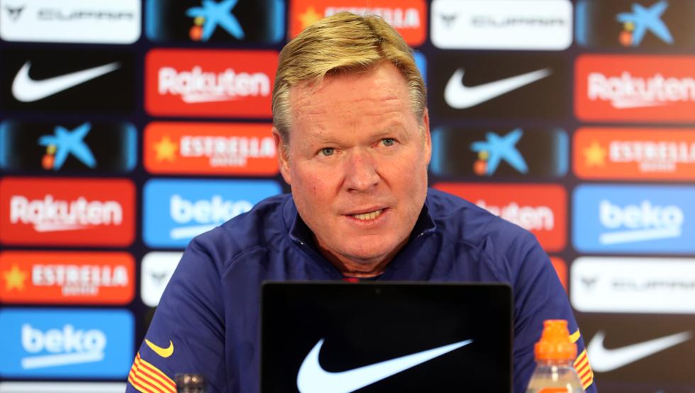 Koeman during the press conference/ Miguel Ruiz FCB