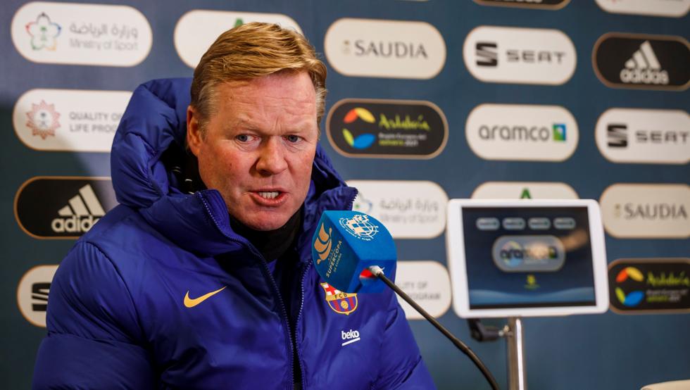Ronald Koeman, durante la rueda de prensa de hoy / Getty Images