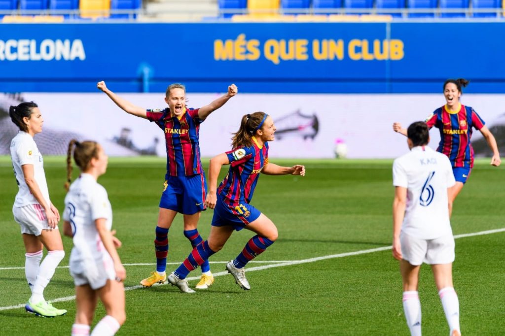 El Barça festejando el primer gol del partido. / FCBARCELONA