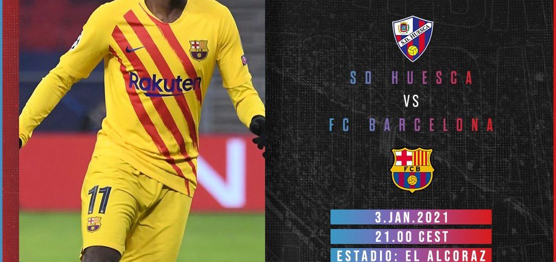Matchday graphic for Huesca v Barcelona on January 3 / BLAUGRANAGRAM