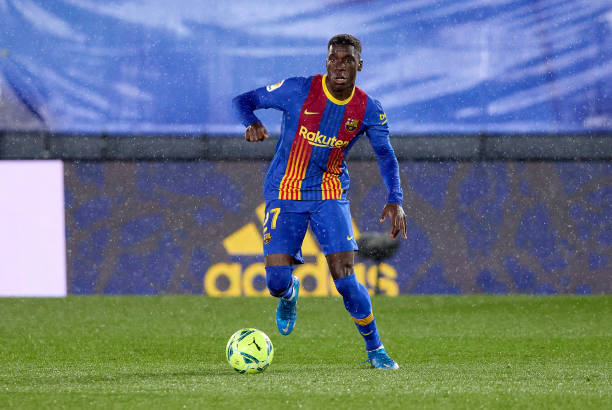 Ilaix Moriba in action during the La Liga Santander match between Real Madrid and FC Barcelona (Photo by Angel Martinez/Getty Images)