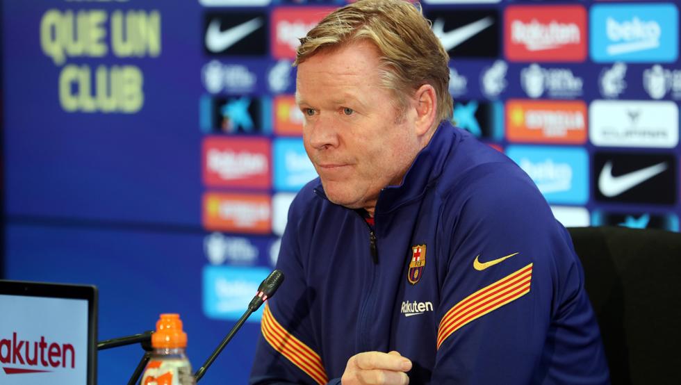 Ronald Koeman at the press room (Photo by Miguel Ruiz/FCB)