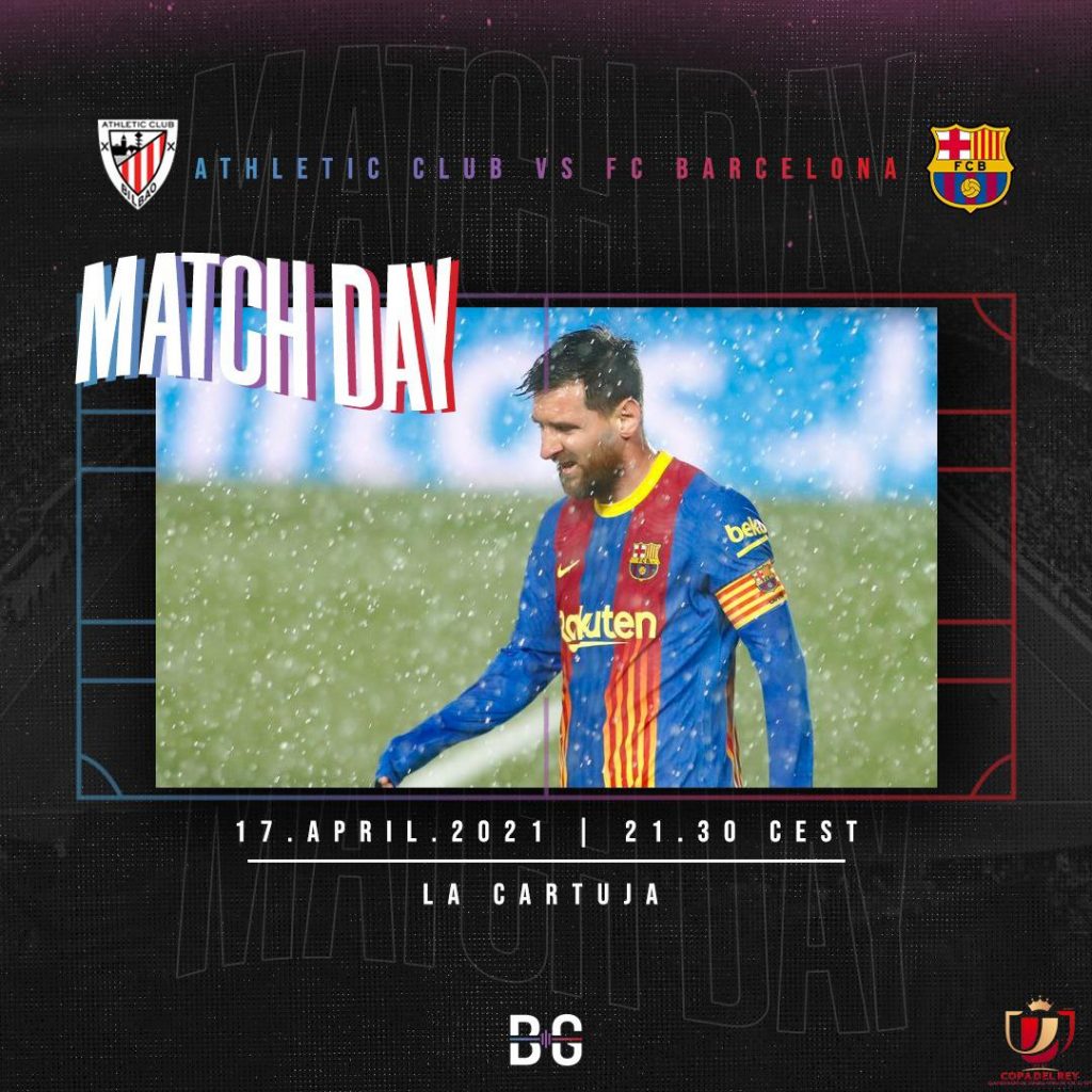 Matchday graphic for Athletic Club vs FC Barcelona encounter on April 17 / BLAUGRANAGRAM