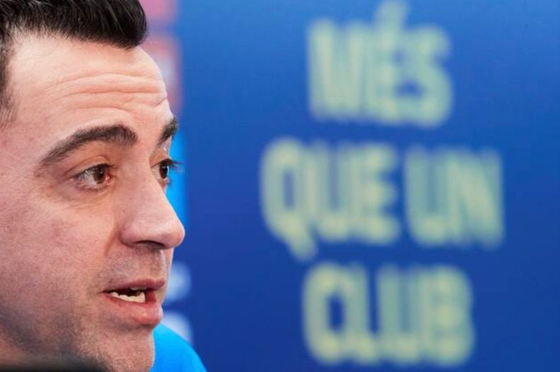 Xavi at today's press conference ahead of the game against Real Betis / IMAGO / AGENCIA EFE