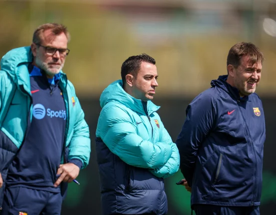 Xavi during the practice session before the semi-final clash against Real Madrid/ Photo by FC BARCELONA