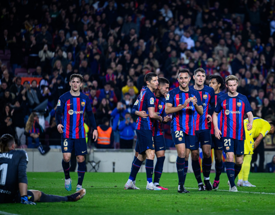 Barcelona's players celebrating a goal against Cadíz / FC BARCELONA.