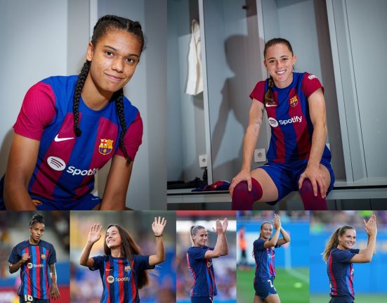 Barça Femení’s new signings Esmee Brugts & Ona Batlle (U) and exits Geyse, Nuria Rábano, Ana-Maria Crnogorčević, Emma Ramírez & Laia Codina (D) / via FC Barcelona.