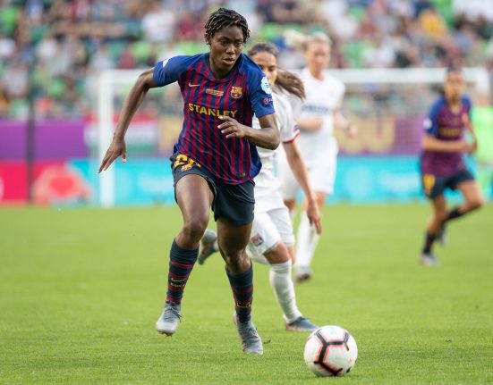 Asisat Oshoala with Barcelona