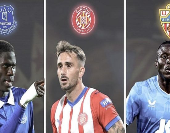 Amadou Onana (left), Aleix Garcia (middle), Dion Lopy (right) / Edit done by PureBlaugrana