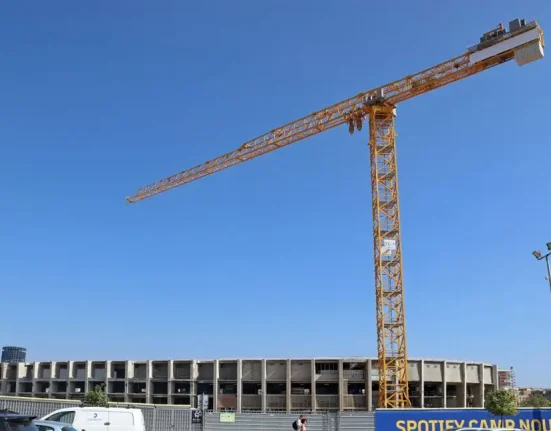 Camp Nou under construction / Relevo