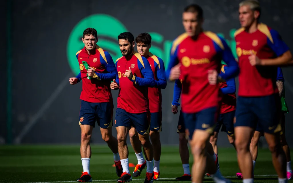 Barcelona players during training / FC Barcelona