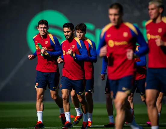 Barcelona players during training / FC Barcelona