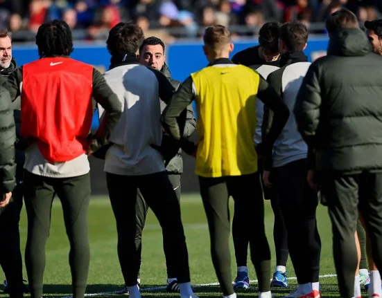 FC Barcelona squad during training / Getty Images