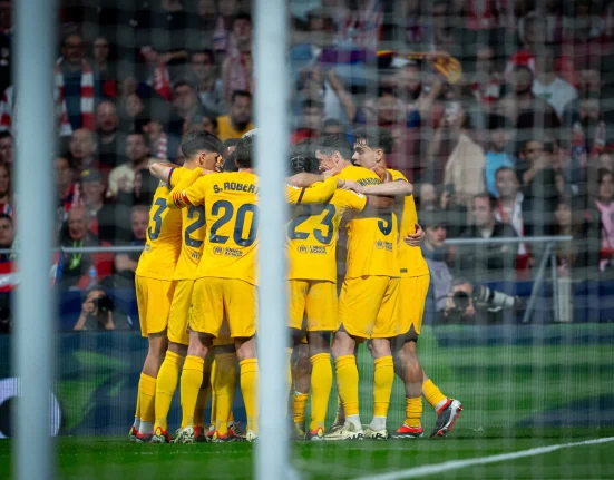 Team celebrating their win / FC Barcelona