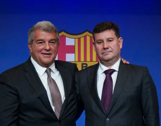 Joan Laporta (left) & Eduard Romeu (right) / FC Barcelona