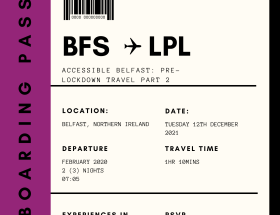 Fake boarding pass with details of the blog