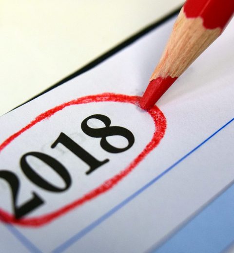 Kalender-rode pen 2018