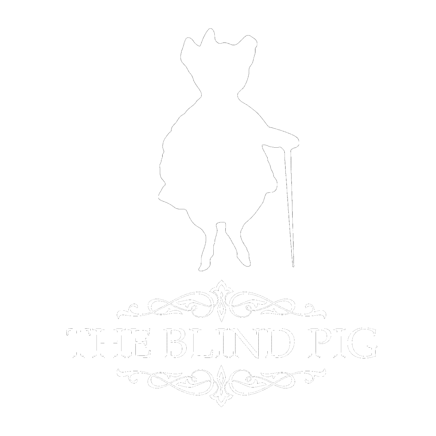 The Blind Pig Logo White